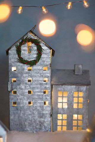 christmas metal house|vintage christmas village.